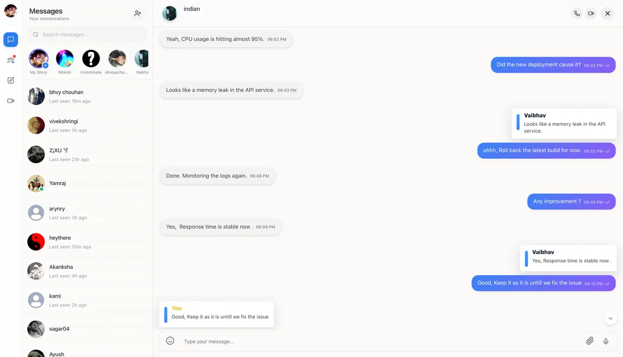 A 1:1 chat